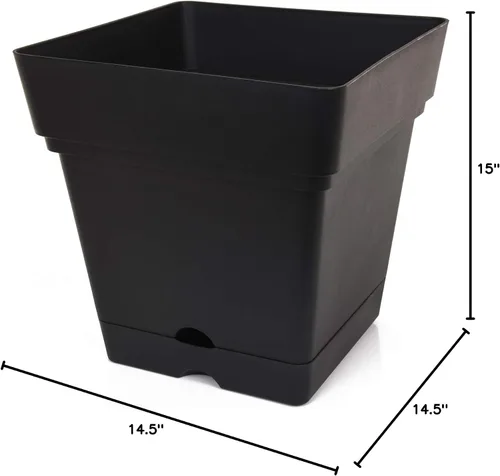 Miniatura 3 de Mintra Home - Maceta grande para jardín con ruedas, maceta de plástico ligera para plantas de interior y exterior, contenedor decorativo para porche