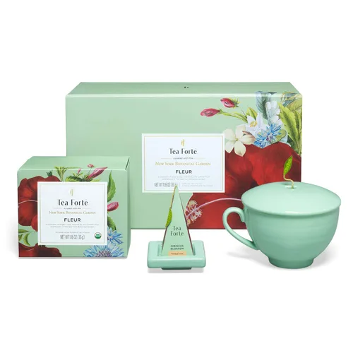 Miniatura 10 de Tea Forte Paradis Juego de regalo de té premium de 3 piezas con taza de café amarilla de mango, bandeja de té y 10 bolsas de infusor de té