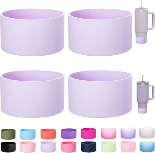 Miniatura 16 de LONPARRY Paquete de 4 fundas para botas Stanley Tumbler 40 30 oz Protector de fondo para Stanley Cup Quencher H2.0 Funda de silicona Stanley IceFlow