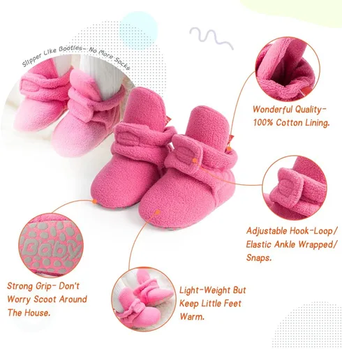 Miniatura 178 de Sawimlgy - Botines de algodón antideslizantes para recién nacido, con agarre, para cuna o para el invierno