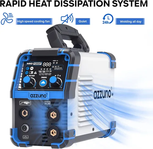 Miniatura 5 de AZZUNO Soldador MIG de 135 Amperios, Soldador Multiproceso 3 en 1 de 110V, Soldador de Núcleo Fundente, Máquina de Soldadura MIG de Flujo/Elevación