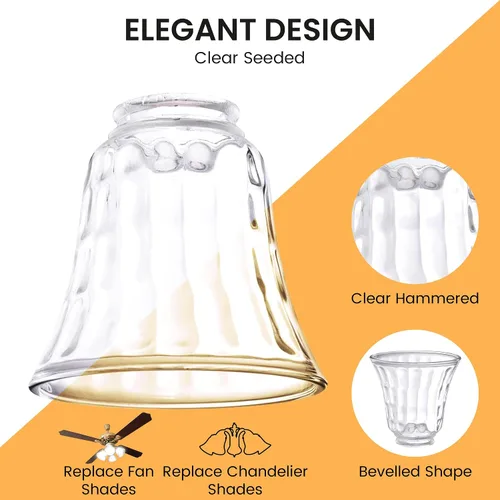Miniatura 5 de Cubiertas de luz para ventilador de techo, vidrio de repuesto para globos de ventilador de techo, vidrio de reemplazo de lámpara, altura de pantalla