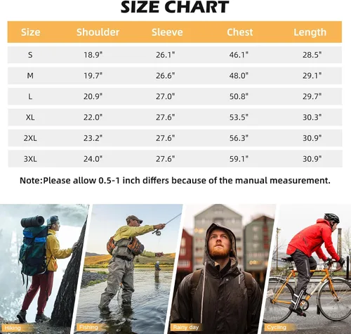 Miniatura 4 de American Trends Chaqueta impermeable para hombre, ligera, plegable, con capucha, cortavientos