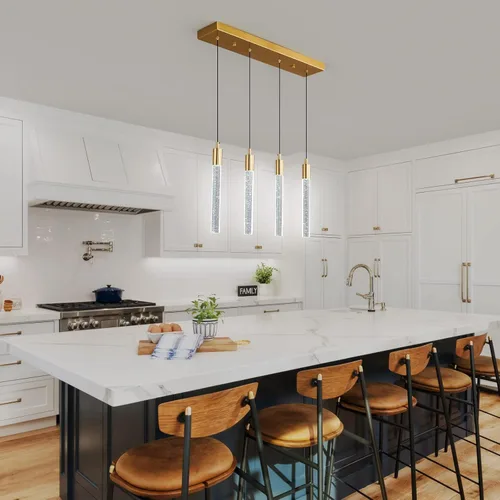 Miniatura 4 de Iluminación moderna para isla de cocina, lámpara colgante de isla de cocina, regulable, LED, acabado de latón dorado, mini iluminación colgante