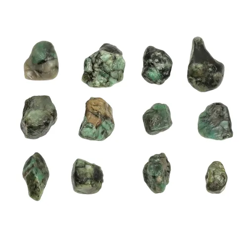 Miniatura 10 de Lote de piedra esmeralda verde cruda de 100 quilates, piedras preciosas en bruto, cristales naturales, cristales de chakra, piedras curativas
