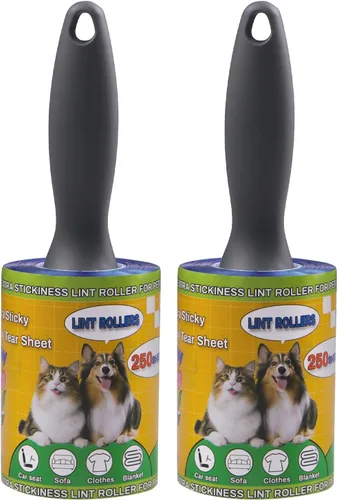 Miniatura 11 de Rodillos de pelusa extra pegajosos para pelo de mascotas, 250 hojas, removedor de pelusa para eliminación de pelo de perros y gatos, pelo de Azul