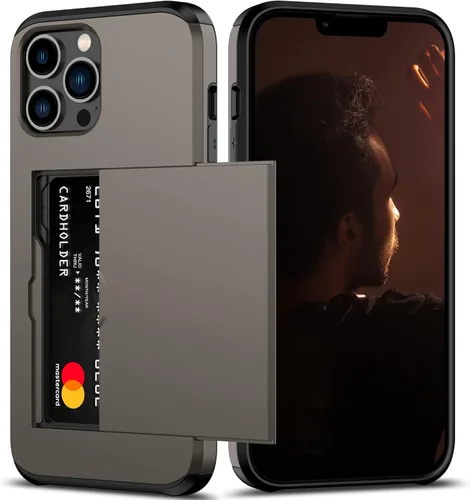 Miniatura 43 de Nvollnoe Funda para iPhone 13 con Portarjetas [Almacena 5 Tarjetas] Funda Cartera de Doble Capa Resistente de Servicio Pesado a Prueba de Golpes