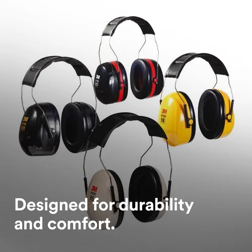 Miniatura 2 de 3M PELTOR Orejeras Optime 101 de protección auditiva, sobre la cabeza, H7A, 25 dB NRR, auriculares ajustables, compatibles con E-A-Rfit, acero