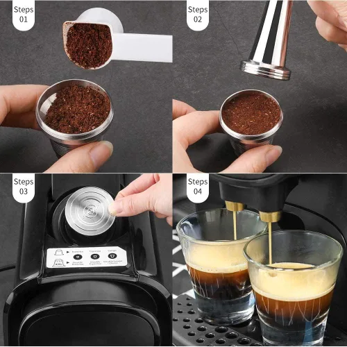 Miniatura 7 de 2 Piezas Cápsulas de Café Reutilizables de Acero Inoxidable Compatibles con L'OR Barista LM8012 / 60, Cápsulas de Café Recargables de Metal L'or 1