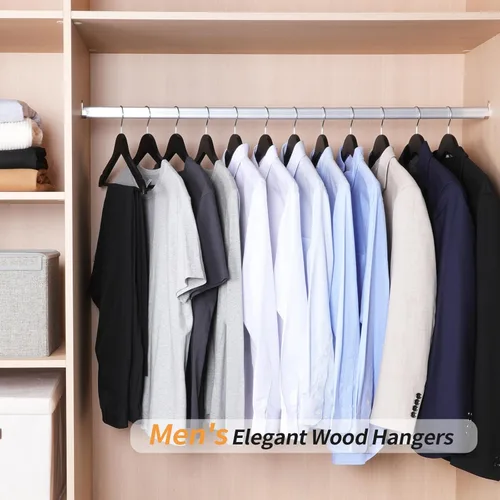 Miniatura 6 de Amazon Basics Perchas de madera para trajes, paquete de 30, color negro