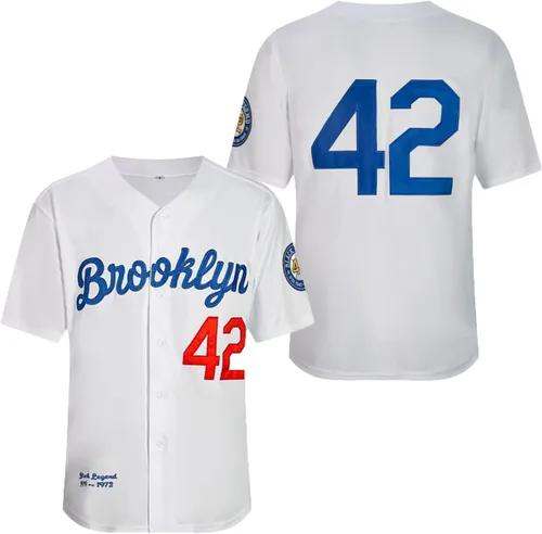 Camiseta de béisbol negra con leyenda número 42 vintage bordada retro Lightsout camisetas para hombre