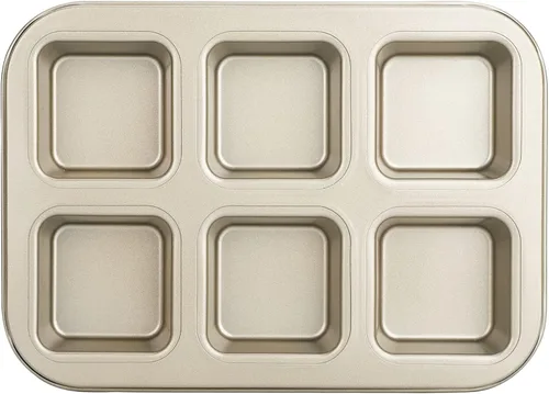 Miniatura 12 de Beasea Molde Cuadrado para Brownies, Molde Antiadherente de 6 Cavidades para Muffins, Molde para Pastel de Brownies, Juego de Gastronomía para Mini