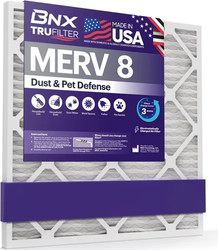 Miniatura 25 de BNX TruFilter - Filtro de aire MERV 8 de 16 x 25 x 1 pulgadas (paquete de 12) – Fabricado en Estados Unidos – Protección contra el polvo