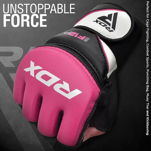 Miniatura 2 de RDX Guantes de MMA para mujer Grappling Artes Marciales Sparring Saco de boxeo Jaula Lucha Maya Hide Mitones de cuero Combate Training