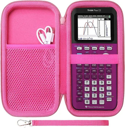 Miniatura 9 de Funda para calculadora gráfica Texas Instruments TI-84 Plus CE/TI-84 Evo/TI 84 Plus/TI-Nspire CX II CAS/TI-Nspire CX II, bolsillo de malla para Negro