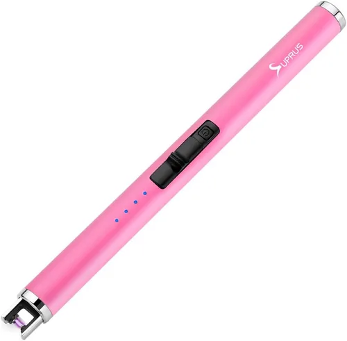 Miniatura 10 de SUPRUS Encendedor fluorescente que brilla en la oscuridad, encendedor USB, recargable, resistente al viento, tamaño de bolsillo para velas, cocinas