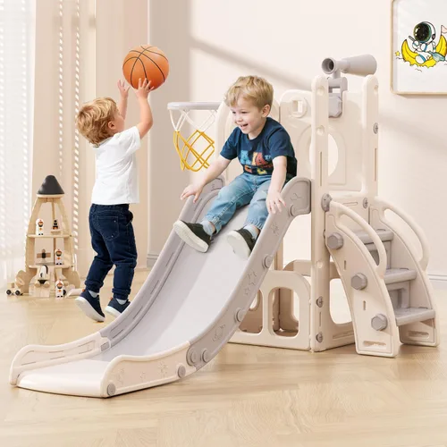 Miniatura 9 de Babytronic Tobogán para Niños Pequeños, 6 en 1 Tobogán de Interior para Niños de 1-3 Años, Juego de Escalador Interior y Exterior para Bebés