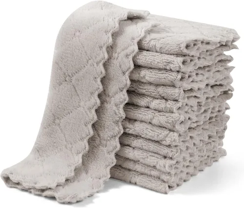 Miniatura 10 de UMANI Paquete de 12 Paños de Cocina para Platos, Toallas para Platos Ultra Suaves Absorbentes de Secado Rápido, Paño de Limpieza de Microfibra