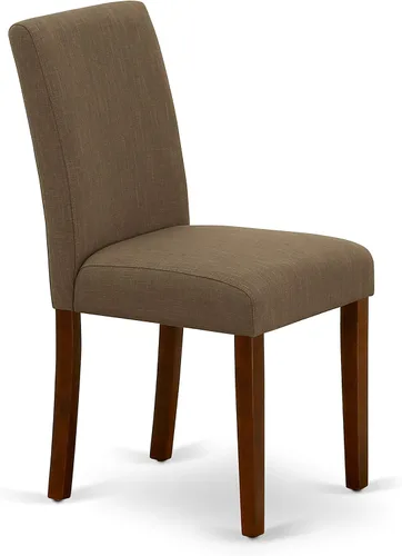 Miniatura 6 de East West Furniture HLAB5-MAH-18 - Juego de mesa y sillas de cocina de 5 piezas, incluye una mesa de comedor redonda con pedestal y 4 sillas