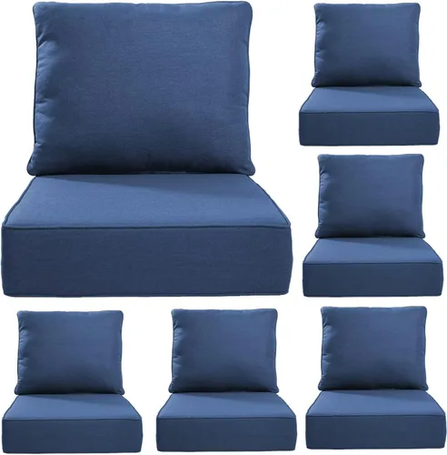 Miniatura 95 de Rilyson Cojines de patio para muebles de exterior, 22 x 24 pulgadas, respaldo alto y asiento profundo, cojín de exterior para sillas de patio, sofá