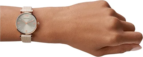 Miniatura 5 de Emporio Armani - Reloj de vestir de dos manecillas de acero inoxidable para mujer, Relojes de moda, Beige