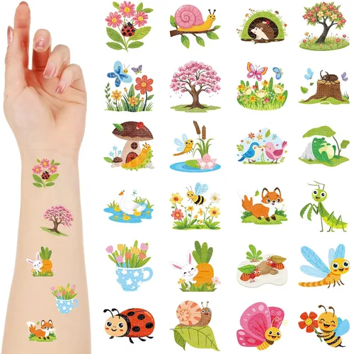 Miniatura 8 de Landhoow 240 tatuajes religiosos cristianos temporales para niños, tatuajes faciales con brillantina, calcomanías para el cuerpo, accesorio