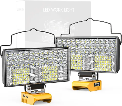 Miniatura 12 de MtiolHig Luz de trabajo LED inalámbrica compatible con batería Dewalt de 20 V, 112 W, 11200 lúmenes, herramienta de luz de trabajo debajo del capó
