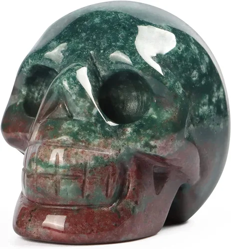 Miniatura 11 de Artistone Estatuas de calavera de cristal de 2.0 pulgadas, figuras de esqueleto humano talladas a mano, escultura de hueso de cabeza, estatua