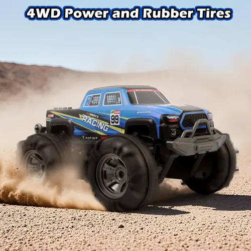 Miniatura 8 de QXHOL - Camión monstruo impermeable RC con gesto, vehículo de control remoto de 4WD anfibio controlado a mano para niños, vehículo todo terreno