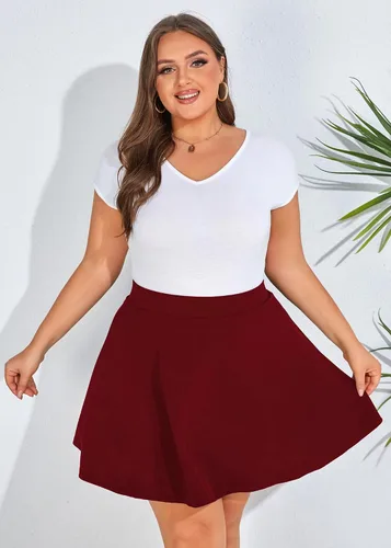 Miniatura 6 de Hanna Nikole - Minifalda básica para mujer, de talla extragrande, falda pantalón básica y versátil, de tenis, falda skater con bolsillos