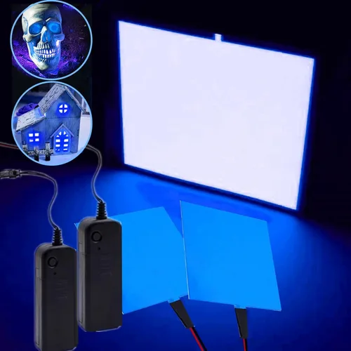 El Panel de luz – 2 piezas 3.9 x 3.9 in DIY Electroluminiscente Cuttable Máscara Iluminación de Ojos DIY Cosplay Fiesta Decoración Azul