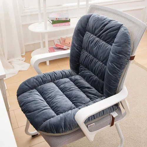 Miniatura 11 de Cojín para Silla de Escritorio con Asiento Suave y Respaldo, 90x50cm Gris claro