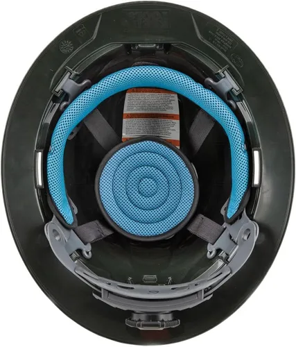 Miniatura 9 de Casco duro Klein Tools, con borde completo no ventilado, patrón KARBN premium, Clase E, probado hasta 20kV, banda acolchada que absorbe el sudor