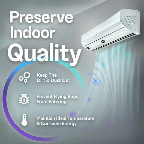 Miniatura 3 de DuraSteel Cortinas de Aire Montadas en la Pared para Puertas Comerciales - Ventiladores Blancos contra Moscas de 60 Pulgadas - Ventilador de Súper
