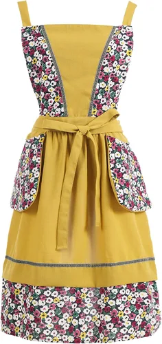 Miniatura 10 de Pinknoke Delantales de cocina para mujer con bolsillos, lindo delantal vintage de chef, delantal pinafore para jardinería, cocina, horneado, pintura