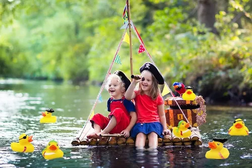 Miniatura 8 de Juguete de pato de goma pirata de San Patricio, paquete de 6 patos para niños, proyectos de cumpleaños de baño, regalos para baby showers, aula