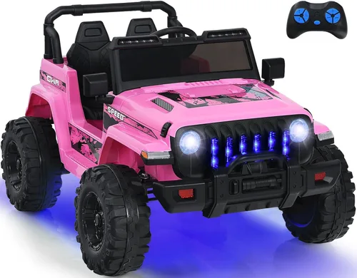Miniatura 16 de INFANS Camión de Juguería con Control Remoto de los Padres, Vehículos Eléctricos Alimentados por Batería de 12V, 3 Velocidades, Radio Bluetooth