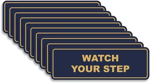Miniatura 60 de Signs ByLITA Letrero estándar para pared o puerta con texto en inglés «Watch Your Step», señalización de salud y seguridad (negro), mediano