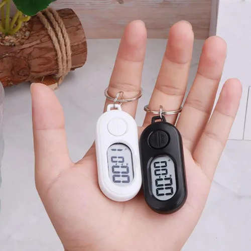 Miniatura 6 de Paquete de 2 llaveros temporizadores, temporizador digital de cuenta regresiva, reloj de contador de tiempo para deportes al aire libre con diseño