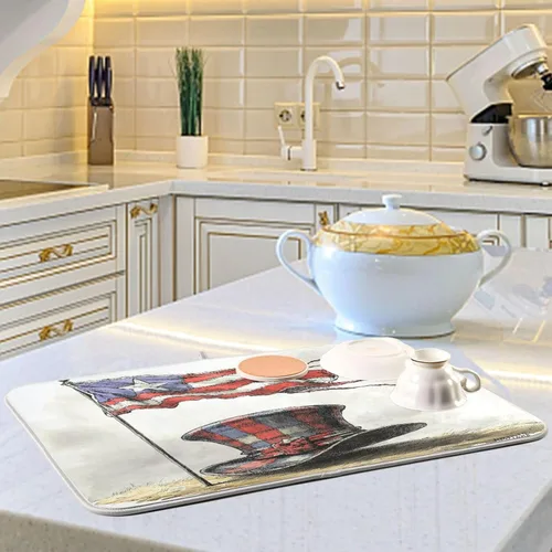 Miniatura 6 de Tapete de secado de platos para encimera de cocina, tapete de secado de platos, tapete escurridor de platos, almohadilla de microfibra absorbente