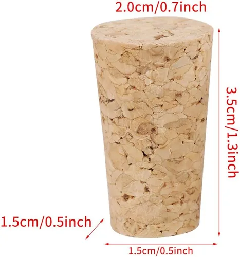 Miniatura 9 de Corchos de vino de alta calidad, tapones de corcho cónicos de madera natural para botellas de cerveza de vino, juego de 10 piezas de 0.787 x 0.591 x