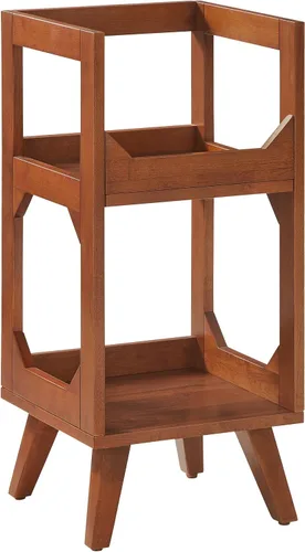 Miniatura 9 de Crosley Furniture Asheville - Soporte pequeño de discos moderno de mediados de siglo, almacenamiento de vinilo, con capacidad para hasta 130 discos