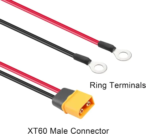Miniatura 2 de Cable de terminal de anillo tórico XT60, 14AWG XT60 macho a terminales de anillo O Cable de alimentación de extensión para kit de panel solar