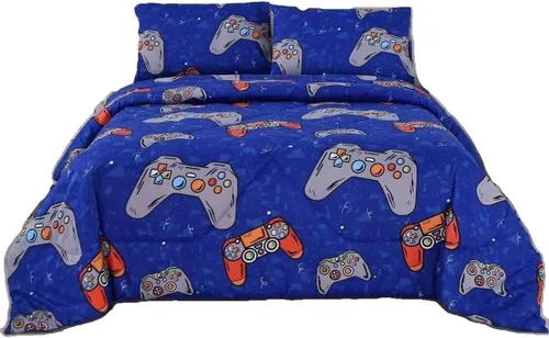 Miniatura 16 de SDIII Juego de edredón de 3 piezas azul de la galaxia tamaño matrimonial, edredón suave de microfibra ligero azul y rosa espacial tamaño Galaxia 1