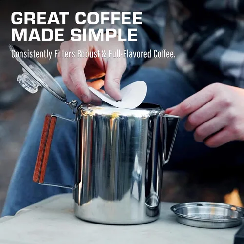 Miniatura 6 de COLETTI Filtros de café para percoladores – Filtros de café de disco para percoladores – Para cafeteras percoladoras esmaltadas clásicas – Que