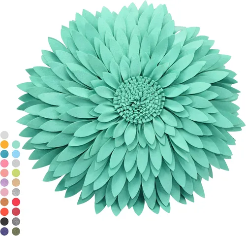 Miniatura 42 de Almohada decorativa 3D de flores de margarita, manta de girasol de 14.5 x 13 pulgadas, decoración redonda para el hogar para sofá y cama