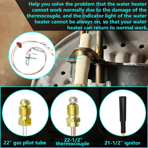 Miniatura 6 de Conjunto piloto de gas natural 9003542, piezas de repuesto para montaje piloto de calentador de agua, piezas de calentador de agua compatibles