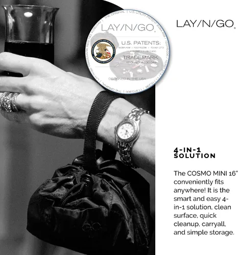 Miniatura 8 de Lay-n-Go Cosmo Layflat - Organizador de cosméticos y maquillaje con cordón y bolsillo con cremallera, bucles para cepillos y más, se ajusta