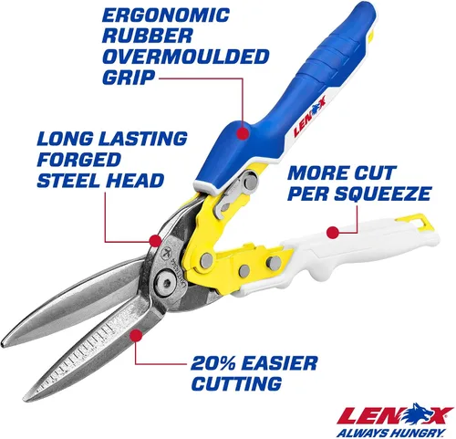 Miniatura 7 de LENOX TOOLS Alicates, Tijeras de Aviación Largas Rectas, Con Agarre Duradero (LXHT14344)