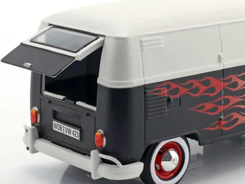 Miniatura 4 de Volkswagen Tipo 2 (T1) Van de entrega con llamas 1/24 fundido a troquel modelo de coche por Motormax